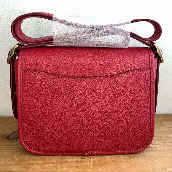 S⭕️LD‼️New Coach Pebbled Leather Rambler Red Apple - Picture 2 of 8